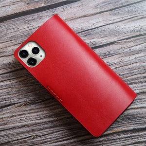 Google Pixel 9a, 9 Pro XL, 7a/7pro/6a/6 Pro/5a/Pixel 8a/8 Pro/étui portefeuille en cuir Recharge sans fil Cuir retouché Cuir véritable Rouge