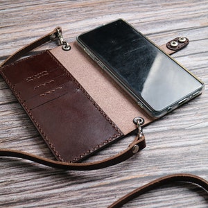 Bandoulière Folio Flip Housse en cuir Samsung Galaxy S25 Edge S25 Ultra S24+ S24 FE S23 S22+ Étui en cuir Cuir véritable