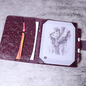 Étui pour Supernote Manta A5X2 A6 X2 Nomad en cuir premium, A5 X, Supernote A6 X avec fermeture à bouton-pression, emplacements pour cartes et porte-stylo - 11AAYSN