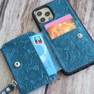 Funda de cuero personalizada y hecha a mano para Pixel 9a, 9 Pro XL, 9 Pro, Pixel 9, 8a/8 Pro 8/7 Pro 7a con bolsillo para monedas y ranuras para varias tarjetas en la parte posterior.