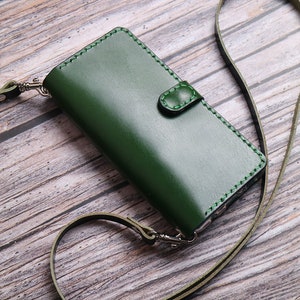 Funda de cuero tipo billetera con correa cruzada y tapa tipo folio para iPhone 16e 15 Pro Max/15 Plus/14 Pro Max/14 Plus, con carga inalámbrica y herramientas completas