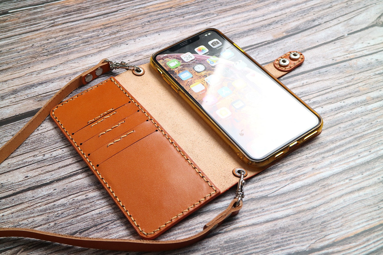 Wilken Leather iPhone Crossbody Phone Case with Wallet and Purse | Holds Cash, Credit Cards, and More in Zipper Pouch