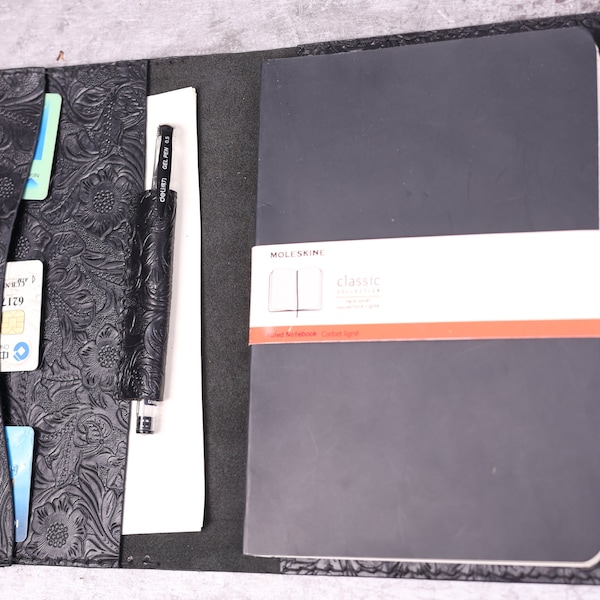 Leather Portfolio Moleskine Etsy
