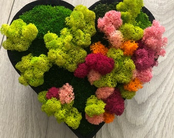 Mother’s Day Colourful moss heart