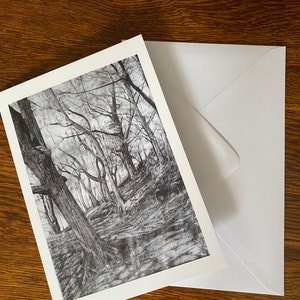Tree Greeting Card A5 Fine Art Ink Drawing Forest Wood Birthday Celebration Occasion Card