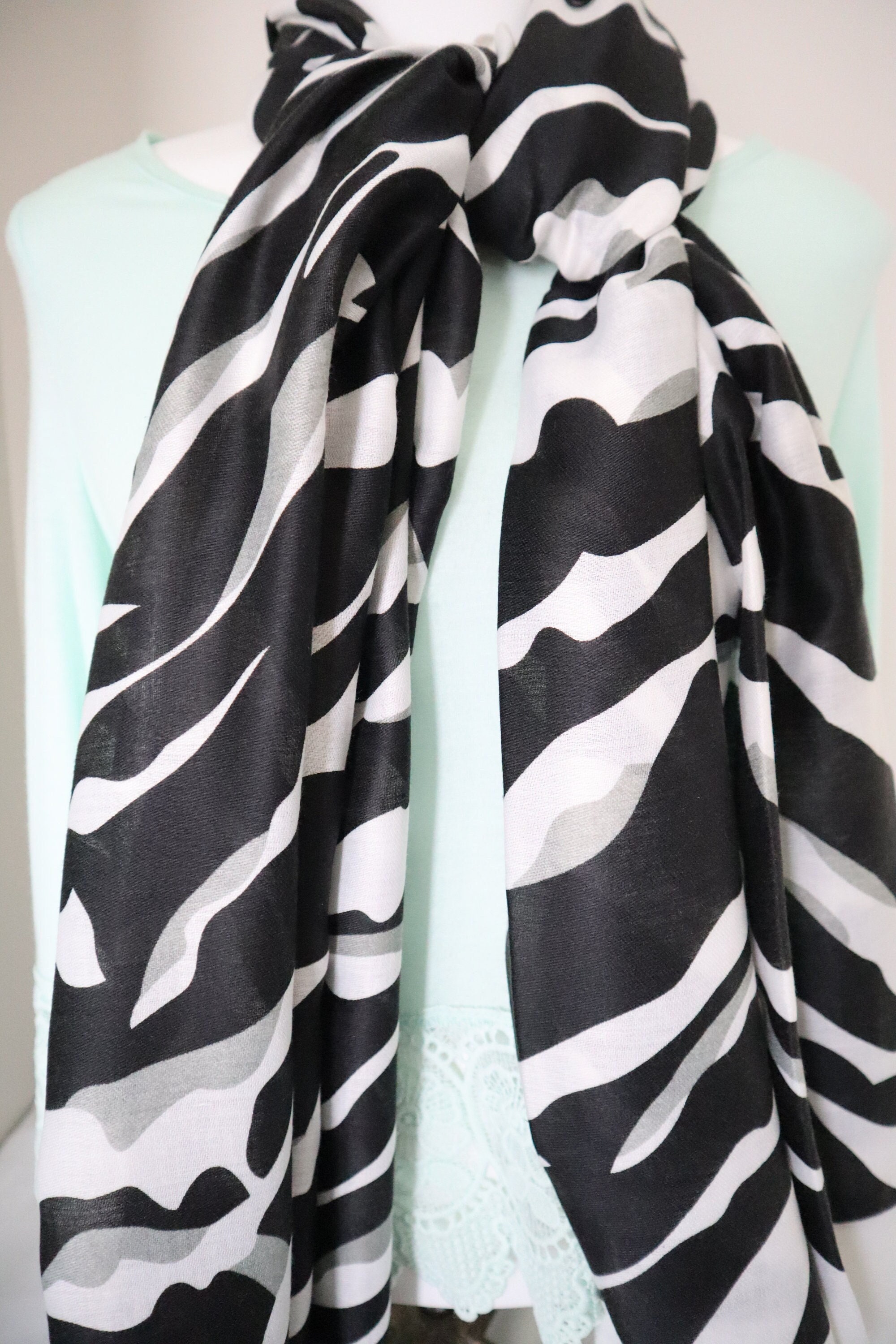 Zebra Print Scarf - Etsy