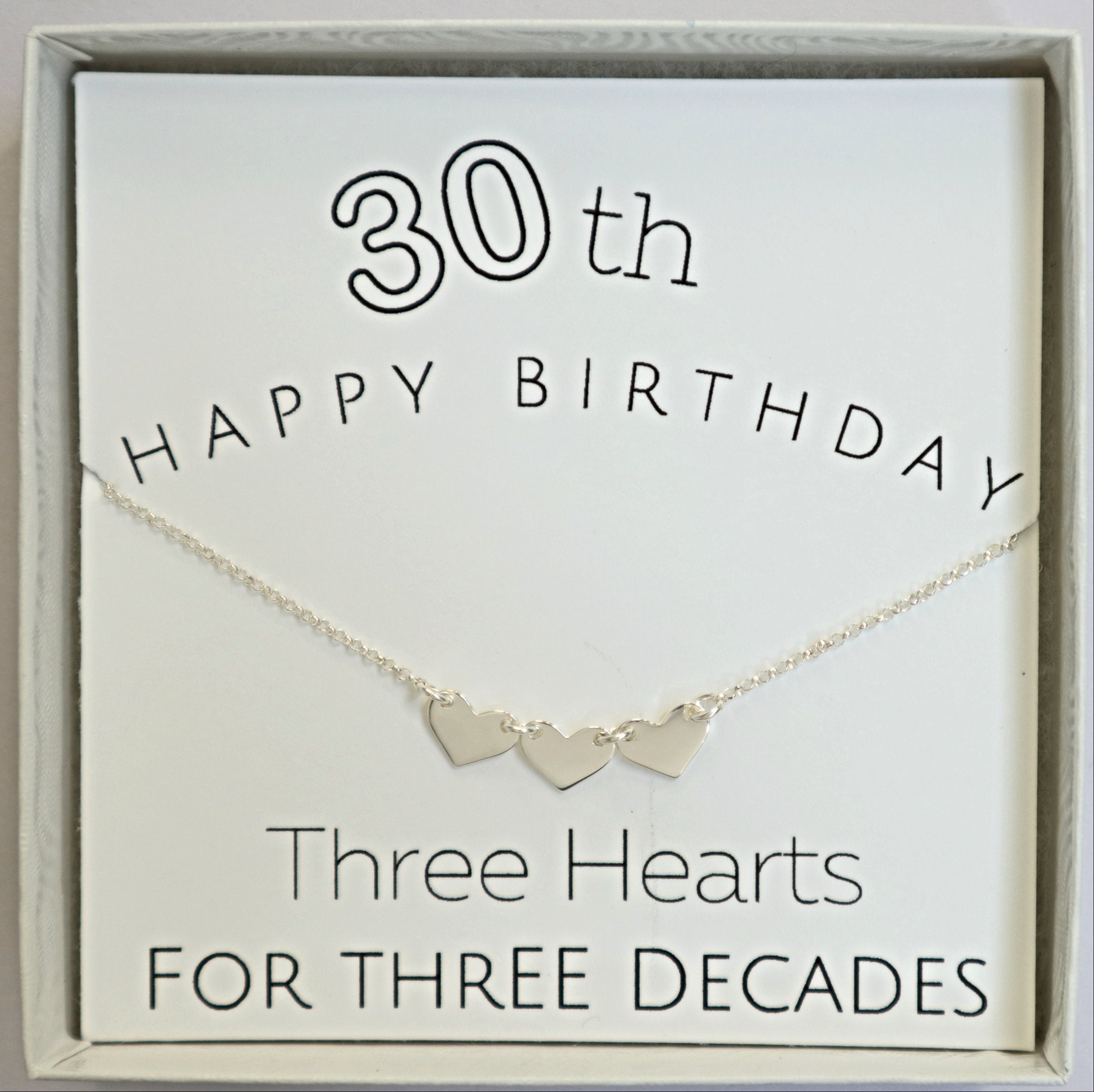 30. Geburtstagsgeschenk für Schwester, 3 Jahrzehnte Halskette, 30