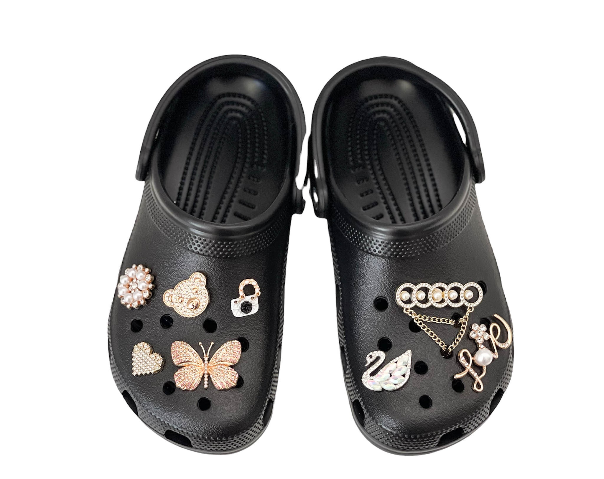 Accessories, Croc Crocs Shoes Shoe Charms Charm New Designer Luxury Set  Gucci Black Red Green