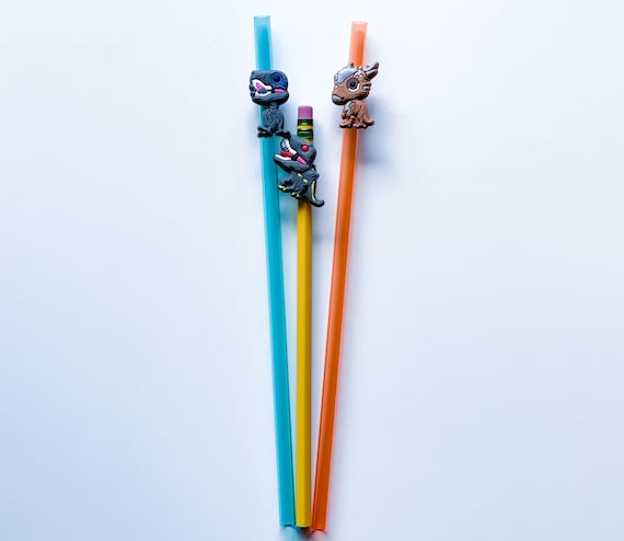 Pencil Toppers, Straw Buddies, Pencil Buddies. Inspired Straw Charms, Pen  Decoration