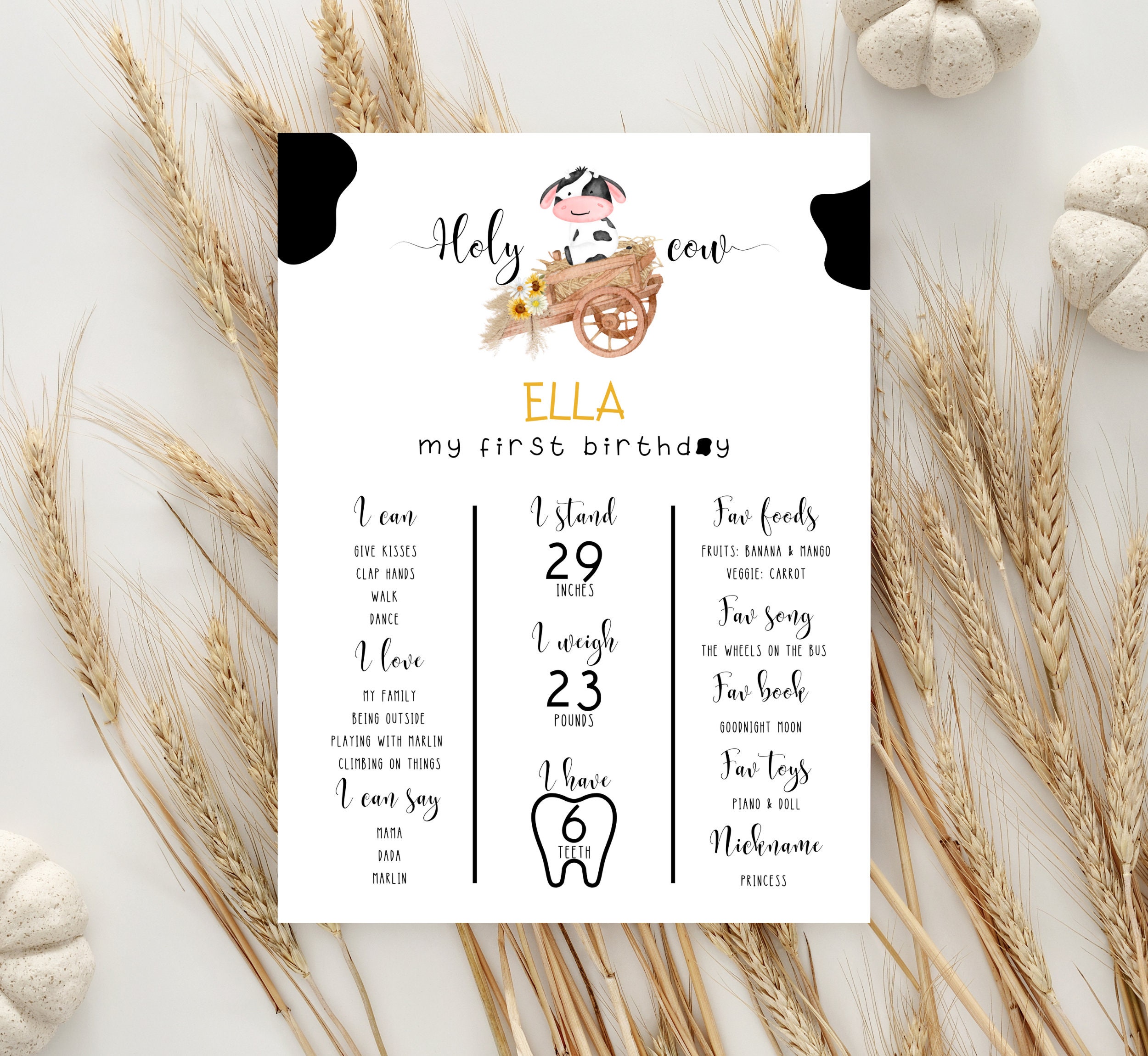 Cow First Printable Holy Cow I'm Etsy