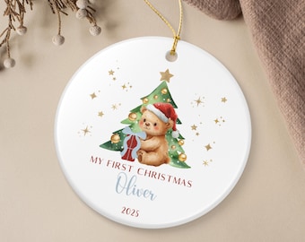 Personalized Baby's First Christmas Teddy Ornament | Keepsake Gift 2