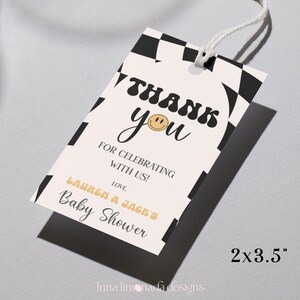 Little Dude babyshower uitnodigingsbundel zwart geruite uitnodiging retro set 109 ALD1 afbeelding 5