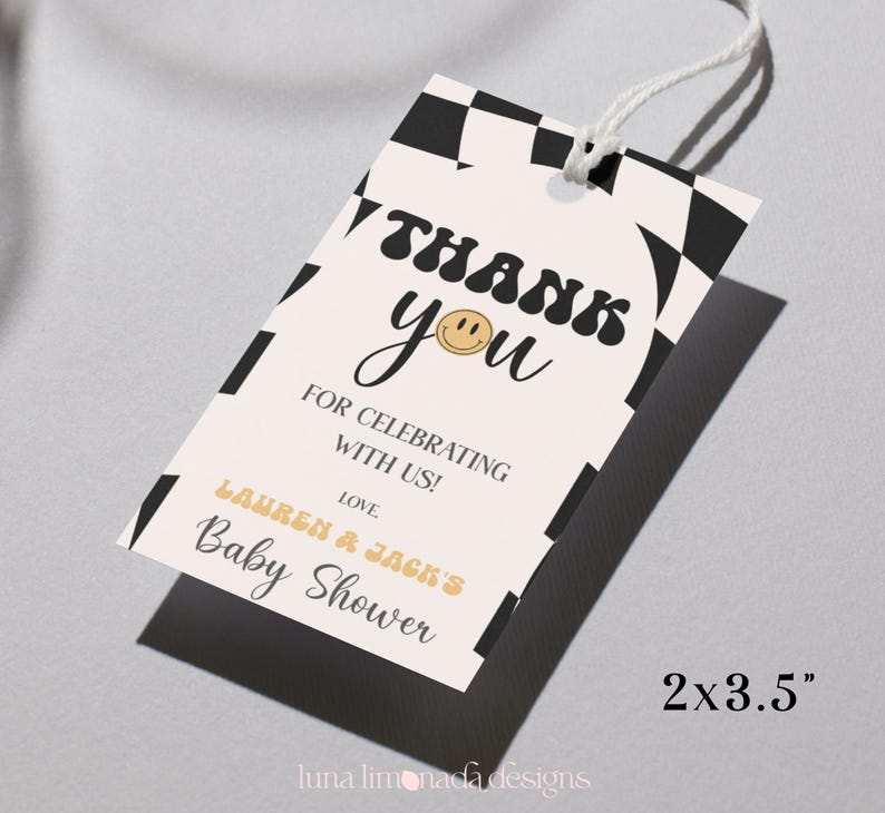 Little Dude babyshower uitnodigingsbundel zwart geruite uitnodiging retro set 109 ALD1 afbeelding 5
