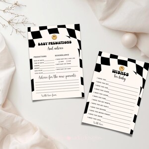 Little Dude babyshower uitnodigingsbundel zwart geruite uitnodiging retro set 109 ALD1 afbeelding 13