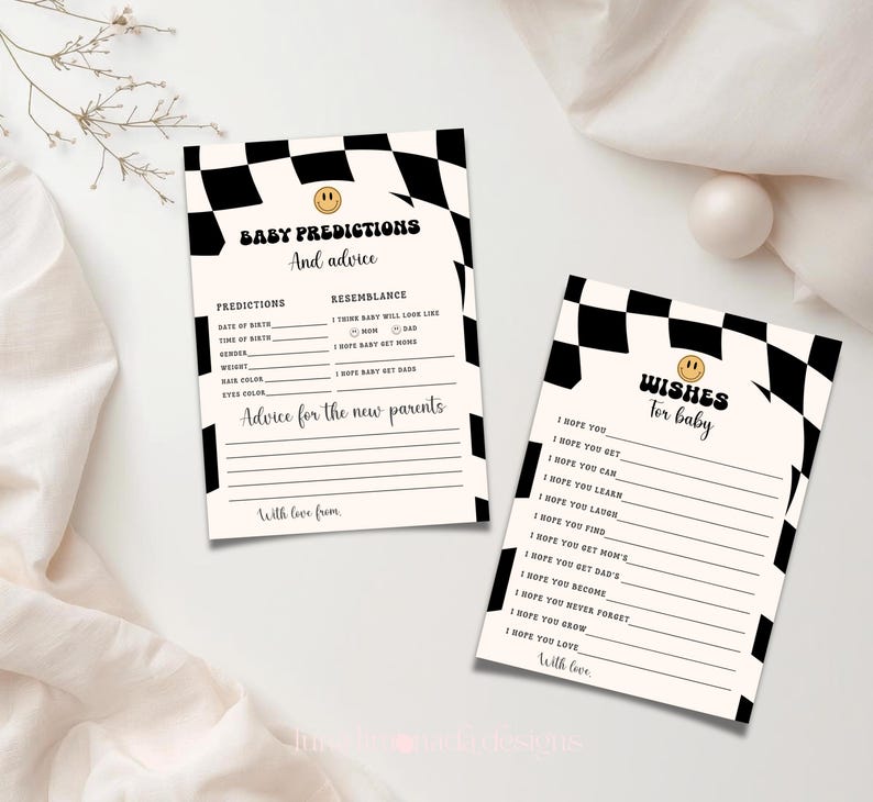 Little Dude babyshower uitnodigingsbundel zwart geruite uitnodiging retro set 109 ALD1 afbeelding 13