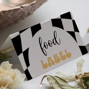 Little Dude babyshower uitnodigingsbundel zwart geruite uitnodiging retro set 109 ALD1 afbeelding 11