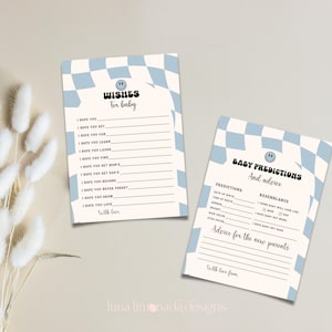 Kaart babyvoorspelling, babyshowerspelletjes, advies en wensen voor toekomstige ouders, smile face babyshower, babyshowerthema A Little Dude ALD2