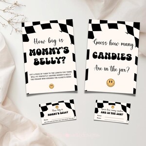 Little Dude babyshower uitnodigingsbundel zwart geruite uitnodiging retro set 109 ALD1 afbeelding 16