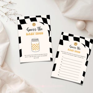 Little Dude babyshower uitnodigingsbundel zwart geruite uitnodiging retro set 109 ALD1 afbeelding 15
