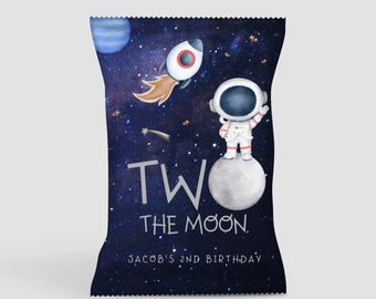 Two The Moon Chip Bag Editable Two The Moon Birthday Chips Bag Printable Outer Space Chips Bag