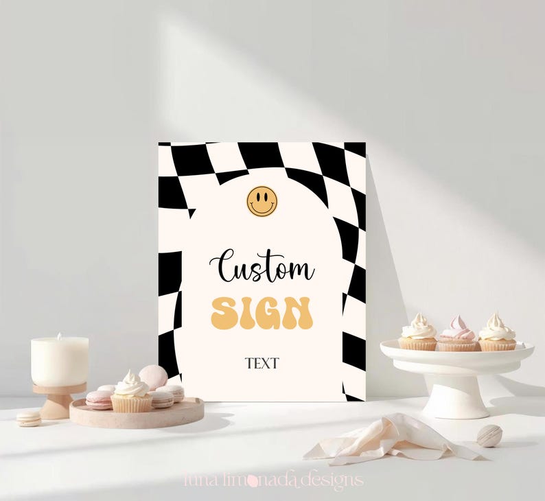Little Dude babyshower uitnodigingsbundel zwart geruite uitnodiging retro set 109 ALD1 afbeelding 8