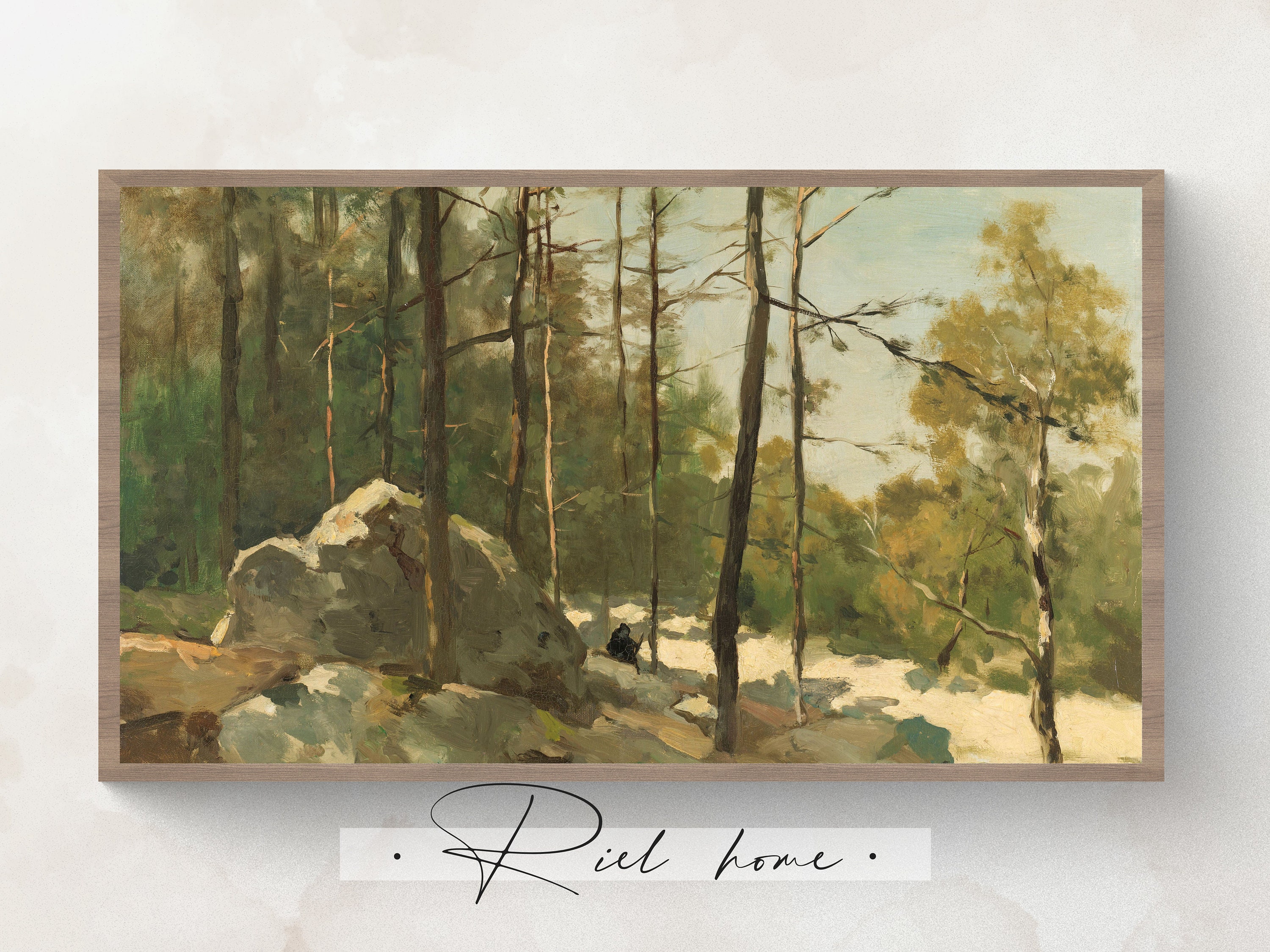 Sunset Trees Art for Samsung Frame TV Frame TV Art Landscape Painting Vintage Art Antique Decor Digital Art TV Instant Download #TV12