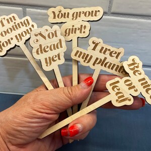 Wood Indoor Plant Stakes with SayingsPlant Stake/Tags