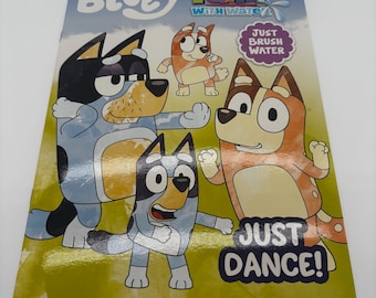 Libro de Bluey para pintar con agua / Libro de actividades clásico de pintura con agua / Diversión con acuarelas de estilo vintage para niños / Libro de manualidades de Bluey nuevo, sin usar