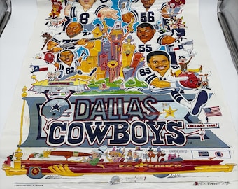 Póster vintage de la NFL de 1990 de los Dallas Cowboys: Bill Barrett para pared