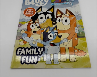 Libro de Bluey para pintar con agua – Libro de actividades familiares de Bluey y Bingo – Libro para colorear con agua para niños