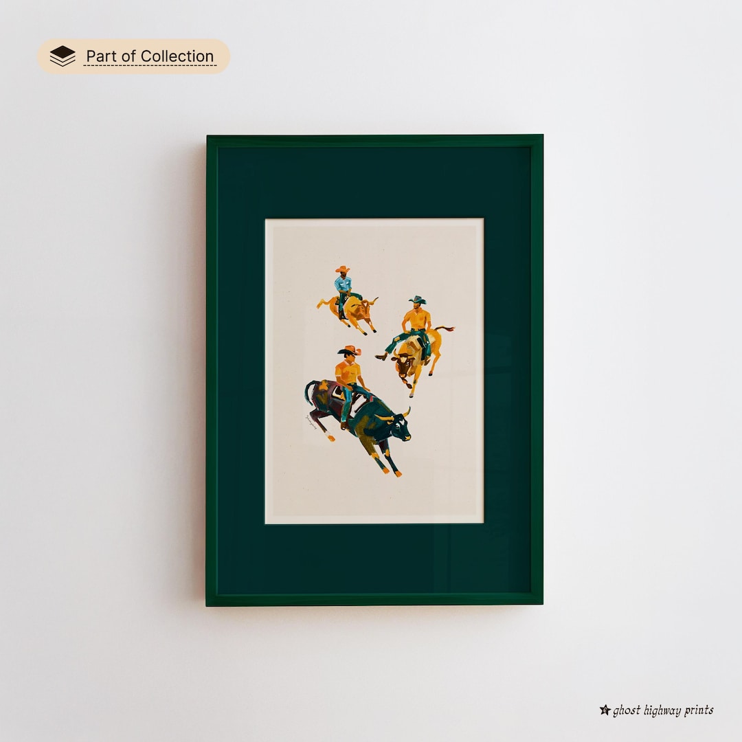 Rodeo Stars Hand Illustrated Abstract Western Art Print | Digital ...