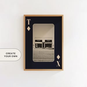 CUSTOM State Playing Card Digitaler Kunstdruck, personalisiertes Retro US State Travel Poster, handgemachte Wanddekoration, Umzugs- & Einweihungsgeschenk