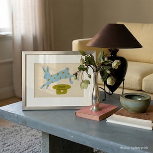 Hat Trick Whimsical Hand-Illustrated Bunny Art Print | Digital Download image 6