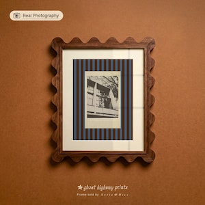 Mexico City Midcentury Architecture Polaroid Art Print with Bold Stripe Border | Digital Download