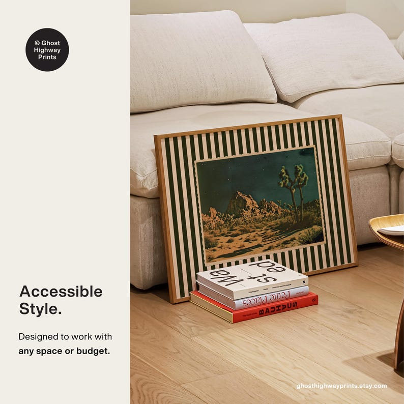 Comes with multiple file sizes so you can scale it to fit over 20 standard frames— from small desk accents to large statement pieces.