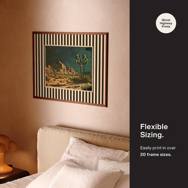 Ideal for lovers of California desert landscapes, southwestern style, and retro western home decor.