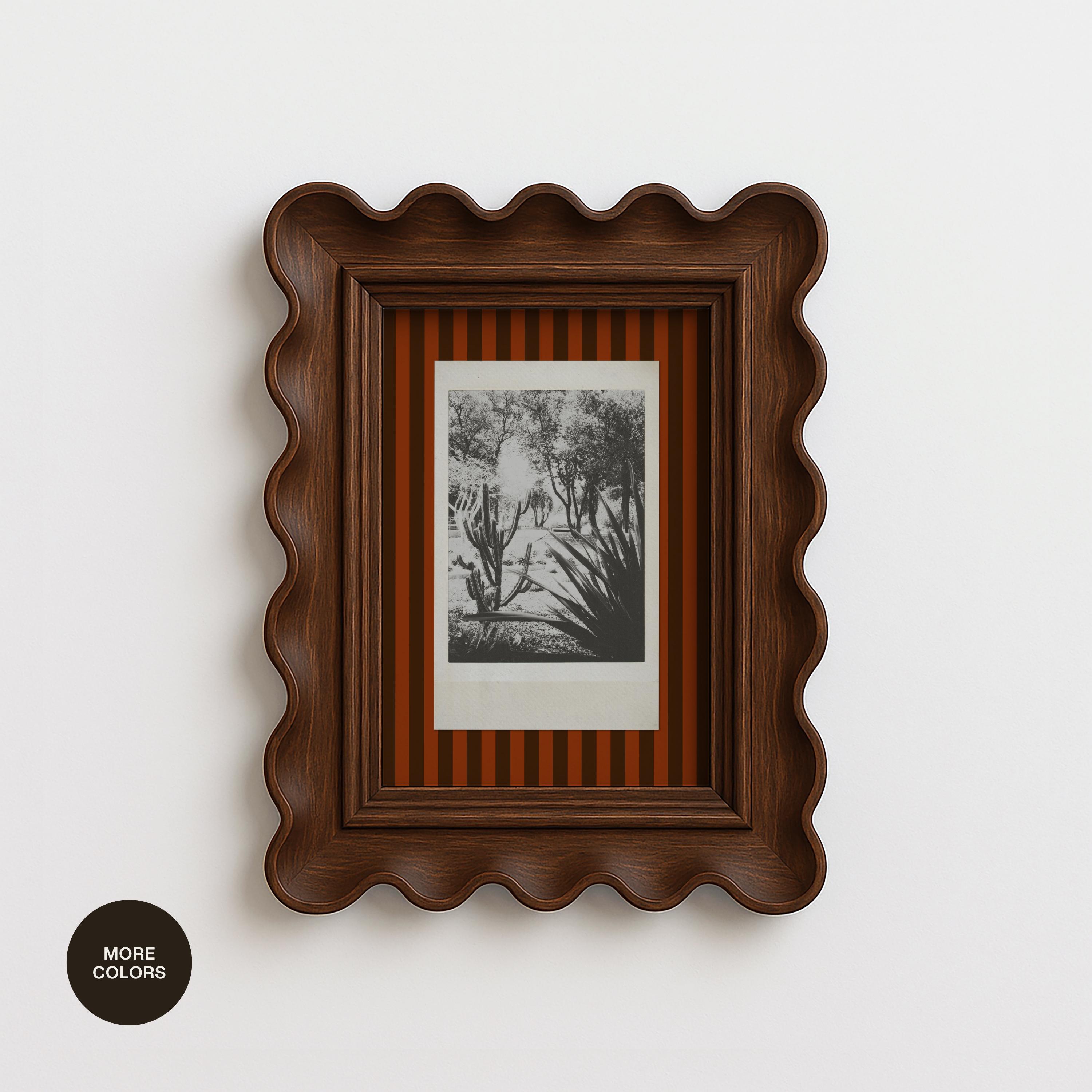 Kaktusgarten Polaroid Print mit kräftigen Streifen, Mexiko-Stadt Fotografie, Eklektische Reisekunst, Avantgarde-Wanddekor | Digitaler Download