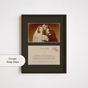 Individuelle Vintage Postkarte Digitaler Kunstdruck mit personalisierter Nachricht & Fotografie, zeitloses und einzigartiges handgemachtes Geschenk, Sentimentale Wanddekoration