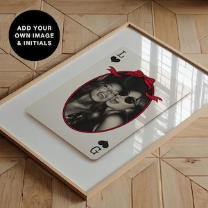 Impressão digital de cartas de baralho personalizadas, presente personalizado para amigos e familiares, decoração de parede sentimental, lembrança feita à mão, decoração moderna para casa