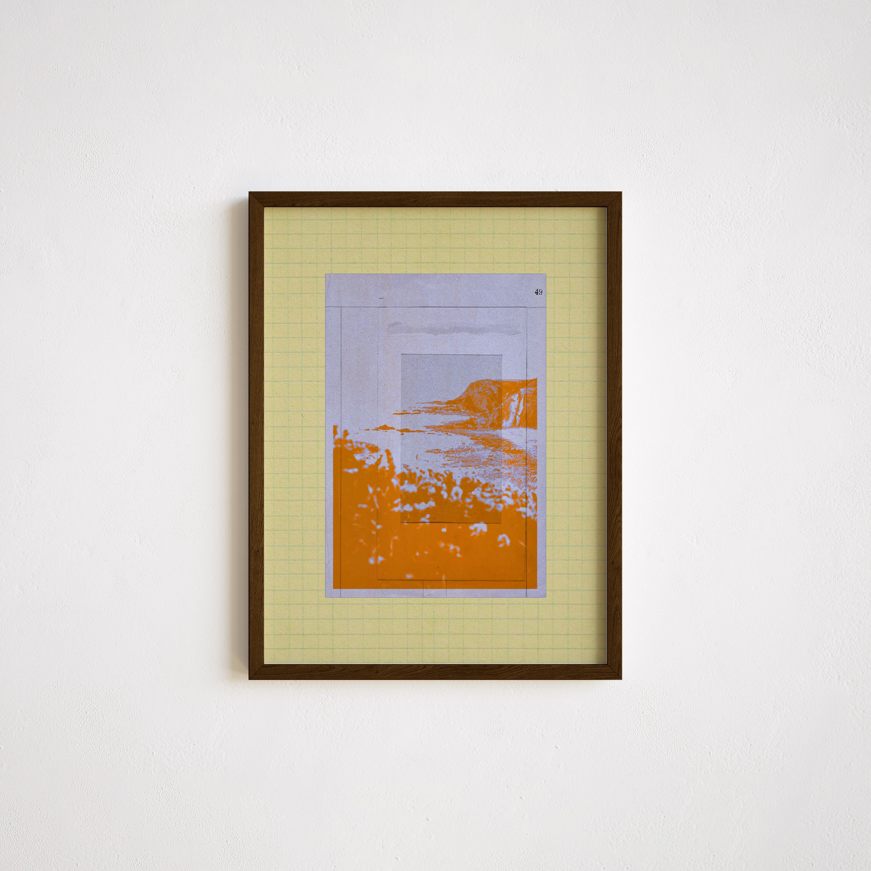 Abstract Coastal Landscape Art Print: Vintage Ephemera Collage (Digital Download)