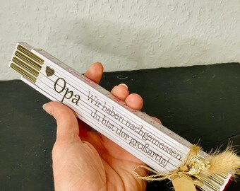 Zollstock mit wuschgravur als Geschenk für Papa oder Opa