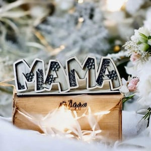 SVG LASER FILE Mom lettering made of wood