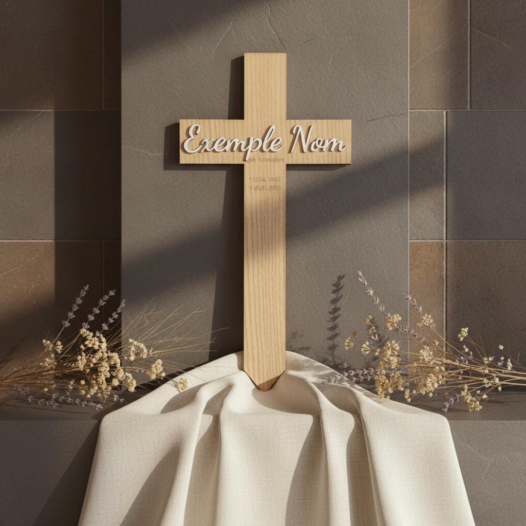 Croix Commémorative Pour Tombe - Grand-mère - Résine Ivoire, 19 Cm De Haut - Widdop
