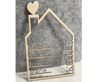 Türkranz Geschenk Hochzeit Namensschild Familienschild Türschild Hochzeit Haus Hausbau Einzug