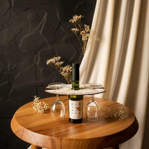 SVG LASER FILE Wine tray Bottle tag Glass carrier Wine gift Wine butler Wine glass holder