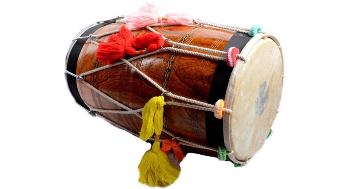 Indian Festivity Musical Punjab Bhangra Dhol Mango Wood Etsy