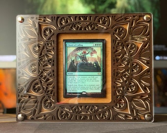 MTG Custom Wooden Card Display | Magic The Gathering Card Frame | Trading Card Display | Layered MTG Wooden Wall Decor