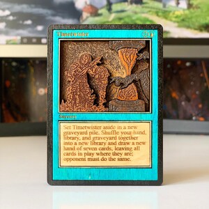 Magic the Gathering Wood Card | Beste cadeau voor MTG Collector | Aangepaste Timetwister Power 9 Card | Houten gelaagde kunst | TCG Verzamelaars Gift