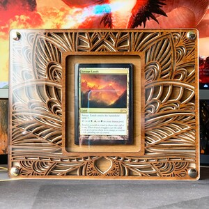 MTG カスタム木製カードディスプレイ | マジックザギャザリング カードフレーム | トレーディングカードディスプレイ | レイヤード MTG 木製壁装飾