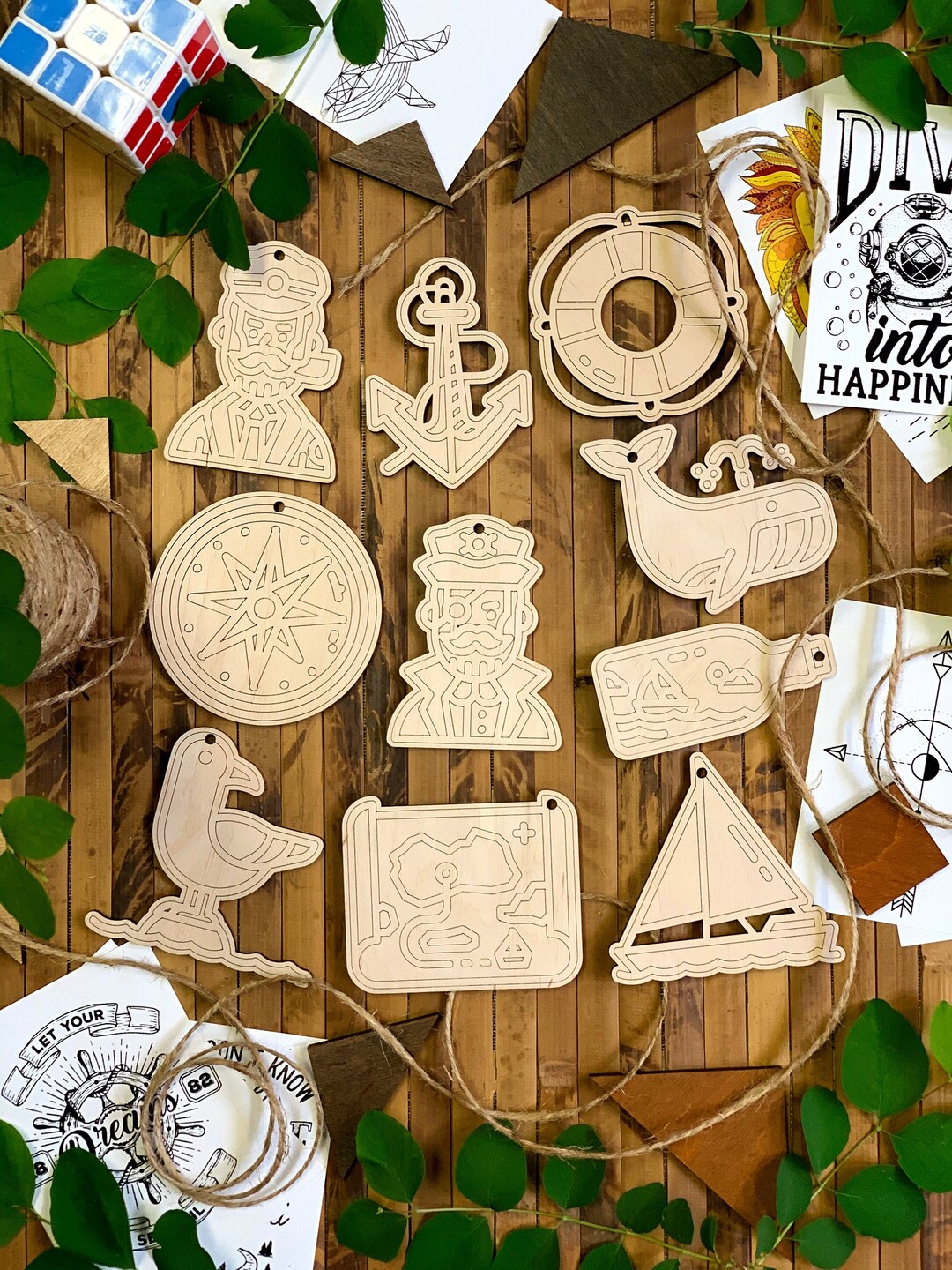 Wooden Sailor Figure Shape Pack | 10 Pcs Wooden Blanks for Crafting ...